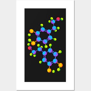 Dopamine (Ease/Enjoyment) Molecule Geometry Posters and Art